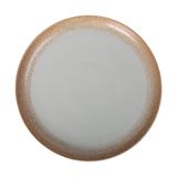  Ariel - Round Plate 28cm - Dĩa tròn vành 28cm xanh ngọc viền nâu (matte) (Sandy collection) 