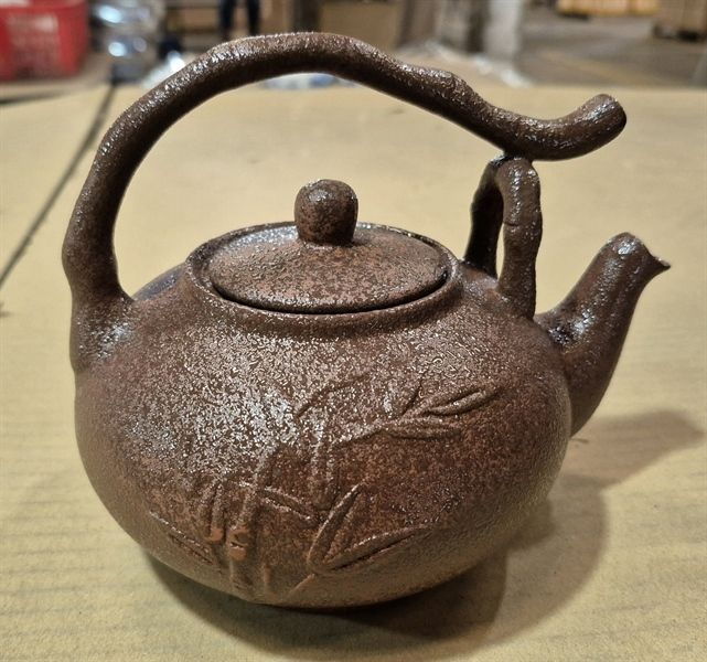  Terracotta - Lid - Nắp bình trà tre lớn tử sa phun kem 