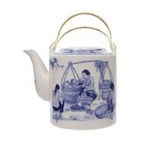  Cream - Teapot 1 lít - Bình trà 1 lít màu kem "Chợ Quê" 