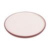  Terracotta - Round Flat Plate 26cm - Dĩa tròn vành đứng 26cm tử sa phun lòng trắng 