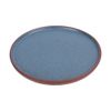  Terracotta - Round Flat Plate 26cm - Dĩa tròn vành đứng 26cm tử sa phun xanh ngọc bích 