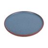  Terracotta - Round Flat Plate 30cm - Dĩa tròn vành đứng 30cm tử sa phun xanh ngọc bích 