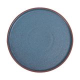  Terracotta - Round Flat Plate 22cm - Dĩa tròn vành đứng 22cm tử sa phun xanh ngọc bích 