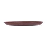  Terracotta - Round Plate w/ Slant Rim 26cm - Dĩa tròn vành nghiêng 26cm tử sa phun kem 