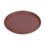  Terracotta - Round Plate w/ Slant Rim 26cm - Dĩa tròn vành nghiêng 26cm tử sa phun kem 