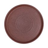  Terracotta - Round Plate w/ Slant Rim 26cm - Dĩa tròn vành nghiêng 26cm tử sa phun kem 