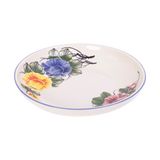  Cream - Round Coupe Plate 18cm - Dĩa ảo 18cm màu kem hoa mẫu đơn (Peony collection) 