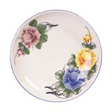  Cream - Round Coupe Plate 18cm - Dĩa ảo 18cm màu kem hoa mẫu đơn (Peony collection) 