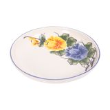  Cream - Round Coupe Plate 16cm - Dĩa ảo 16cm màu kem hoa mẫu đơn (Peony collection) 