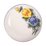  Cream - Round Coupe Plate 16cm - Dĩa ảo 16cm màu kem hoa mẫu đơn (Peony collection) 