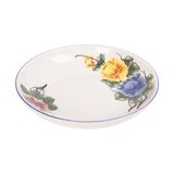  Cream - Round Coupe Plate 20cm - Dĩa ảo 20cm màu kem hoa mẫu đơn (Peony collection) 