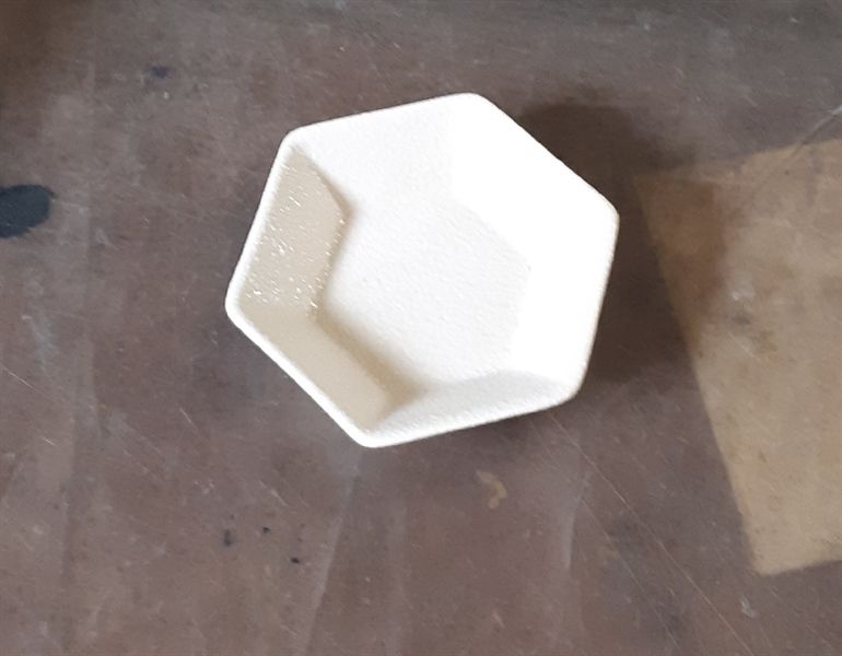  Beige - Hexagon Plate 8.5cm - Dĩa lục giác 8.5cm màu be 