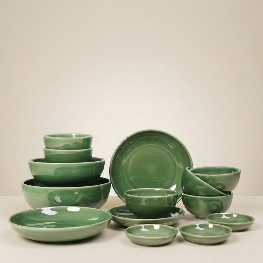  Jade - Family Set 10pcs - Bộ bàn ăn 6 người xanh 21 (10 món) 
