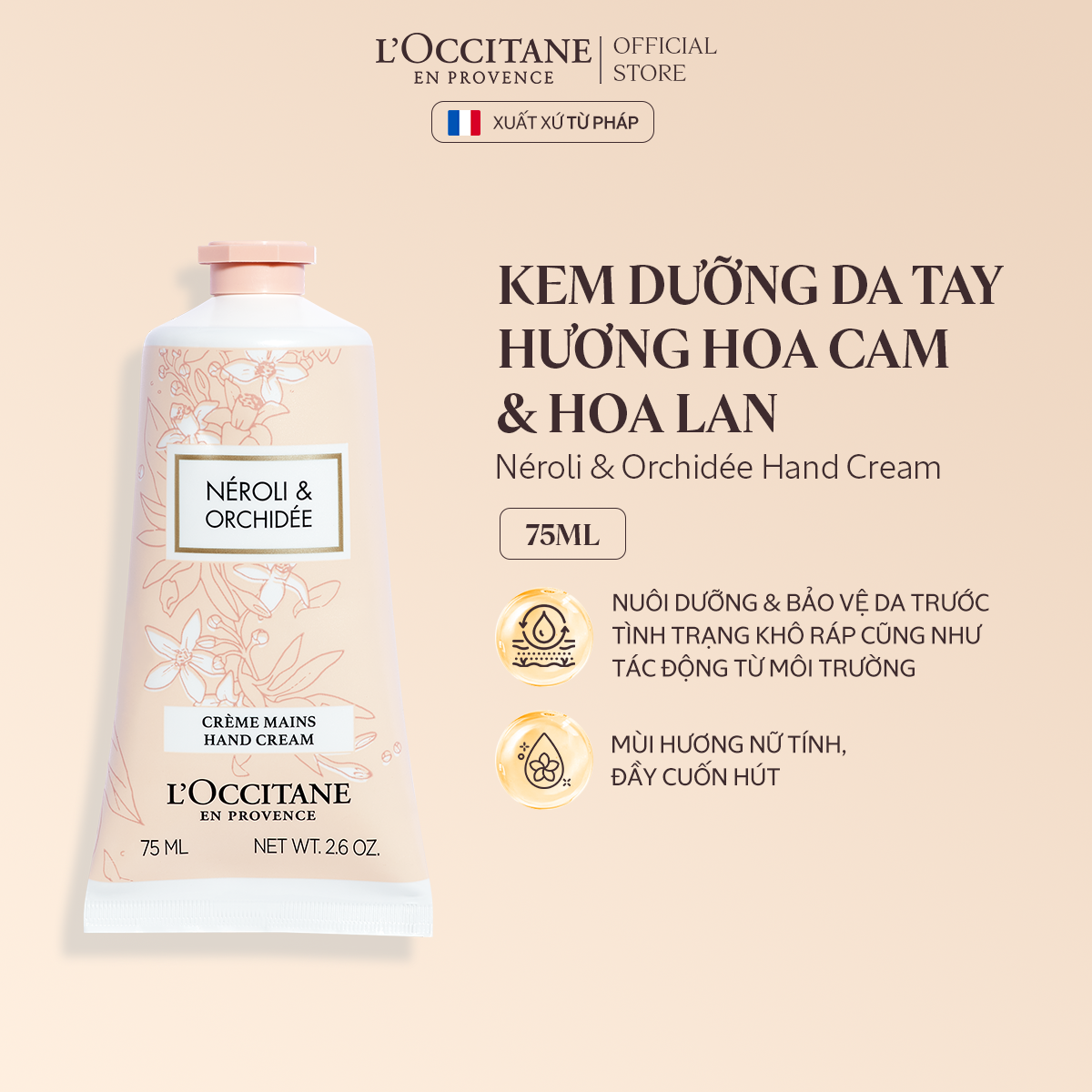 Kem Dưỡng Da Tay Hương Hoa Cam & Hoa Lan Néroli & Orchidée Hand Cream 