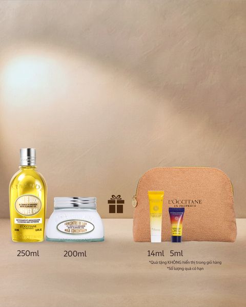 Bộ Dầu Tắm Hạnh Nhân và Kem Dưỡng Ẩm Săn Chắc Da Hạnh Nhân