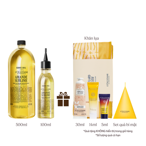 [Phiên Bản Mới] Bộ Refill Dầu Tắm Và Dầu Dưỡng Thể Hạnh Nhân