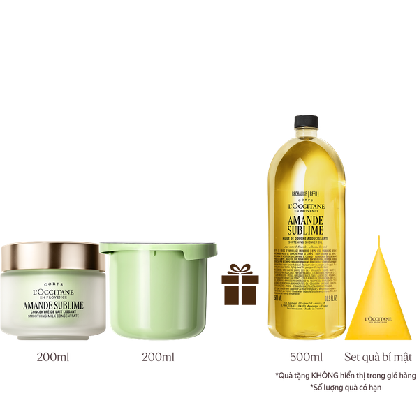 [Phiên Bản Mới] Bộ Kem Dưỡng Thể Hạnh Nhân Và Lõi Refill