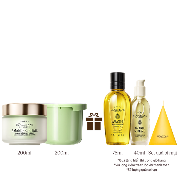 [Phiên Bản Mới] Bộ Kem Dưỡng Thể Hạnh Nhân Và Lõi Refill