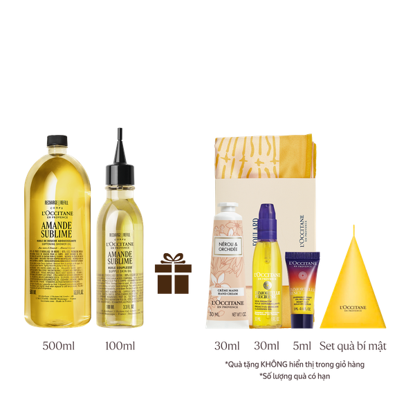 [Phiên Bản Mới] Bộ Refill Dầu Tắm Và Dầu Dưỡng Thể Hạnh Nhân