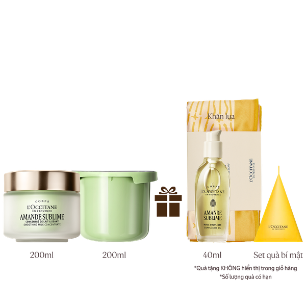 [Phiên Bản Mới] Bộ Kem Dưỡng Thể Hạnh Nhân Và Lõi Refill