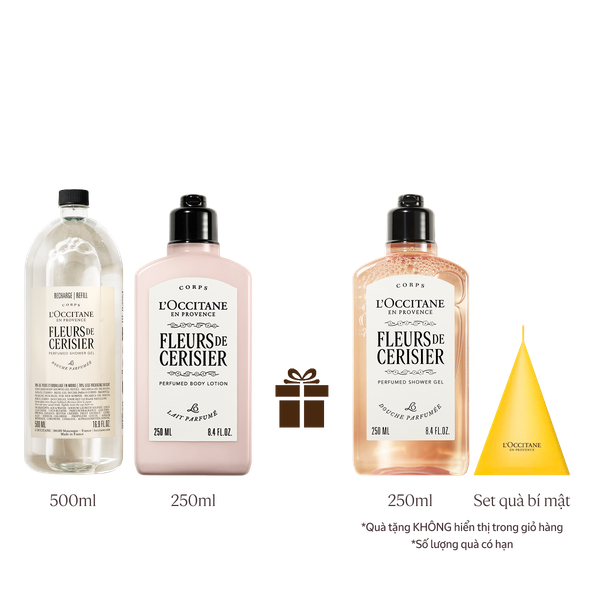[Phiên Bản Mới] Bộ Gel Tắm Refill Và Lotion Dưỡng Ẩm Hoa Anh Đào