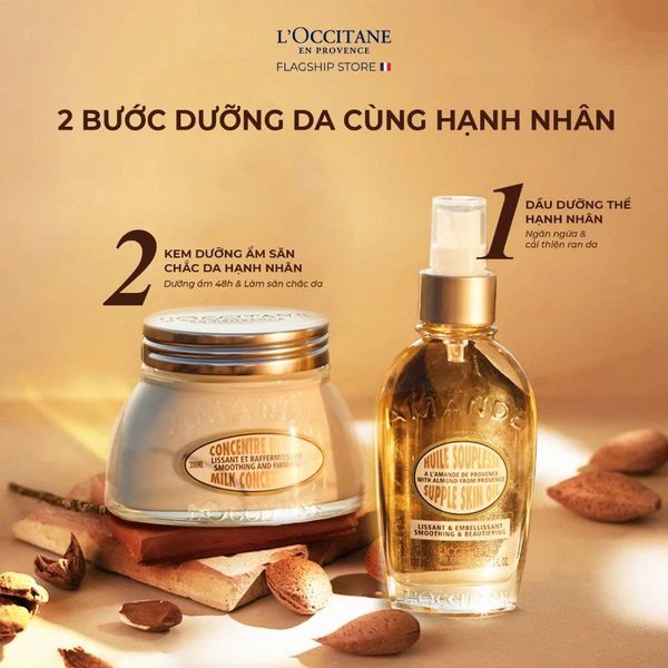  Bộ Dầu Dưỡng Thể Và Kem Dưỡng Ẩm Hạnh Nhân 