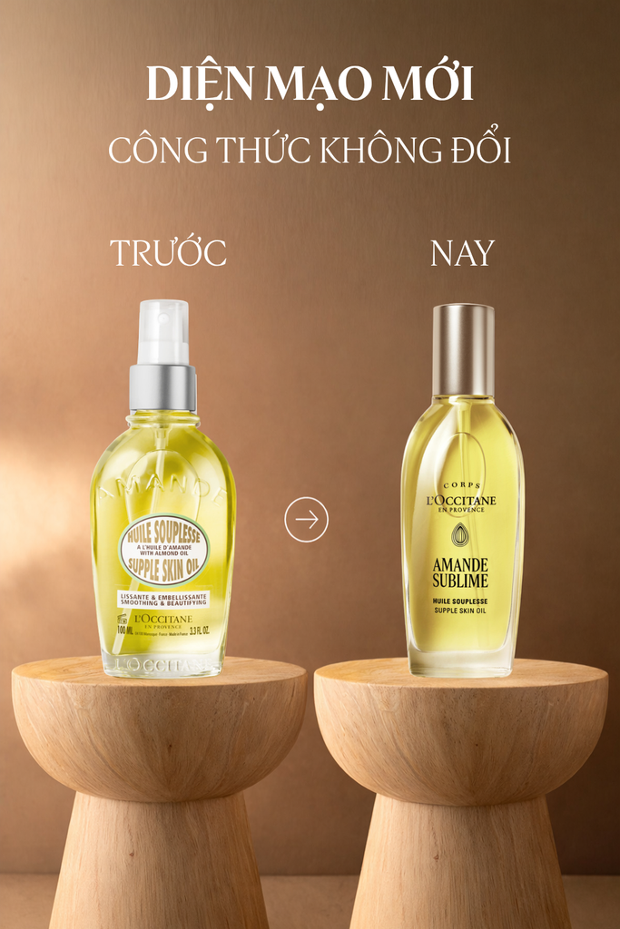 [Phiên Bản Mới] Bộ Dầu Dưỡng Thể Hạnh Nhân Và Chai Refill