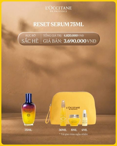 Tinh Chất Tái Sinh Quyền Năng 50ml Tặng Bộ Sản Phẩm Chăm Sóc Da Mặt Cúc Trường Sinh và Túi L'Occitane