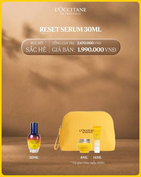 Tinh Chất Tái Sinh Quyền Năng 30ml Tặng Bộ Kem Dưỡng Da Và Sữa Rửa Mặt Cúc Trường Sinh Và Túi L'Occitane