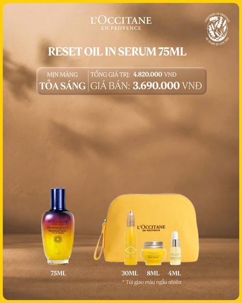 Tinh Chất Tái Sinh Quyền Năng 50ml Tặng Bộ Sản Phẩm Chăm Sóc Da Mặt Cúc Trường Sinh và Túi L'Occitane Tinh Chất Tái Sinh Quyền Năng 50ml Tặng Bộ Sản Phẩm Chăm Sóc Da Mặt Cúc Trường Sinh và Túi L'Occitane