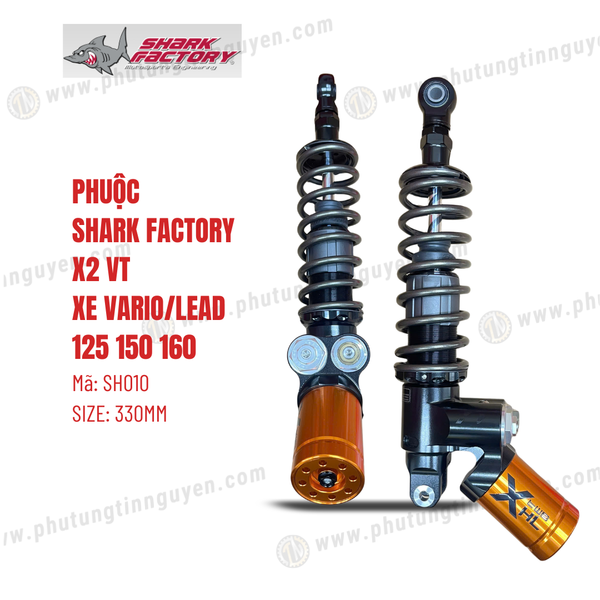  Phuộc Shark Factory có bình dầu X2 VT xe Vario đời 2015 2018, Lead 2val 4val mã SH0010 