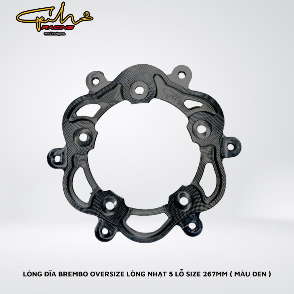 LÒNG ĐĨA CNC BREMBO OVERISZE LÒNG NHẠT 5 LỖ SIZE 267MM GH-RACING