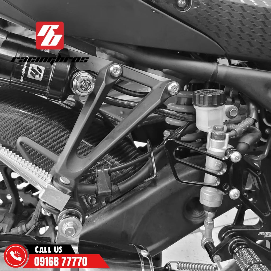 Phuộc Racing Bros SHICANE HLR REMOTE + REVOLVER 2 bình dầu xe R15 V3/V4 chính hãng lò xo xanh có bảo hành