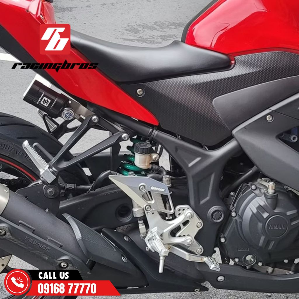 Phuộc Racing Bros SHICANE HLR REMOTE bình dầu xe R15 V3 chính hãng lò xo đen có bảo hành