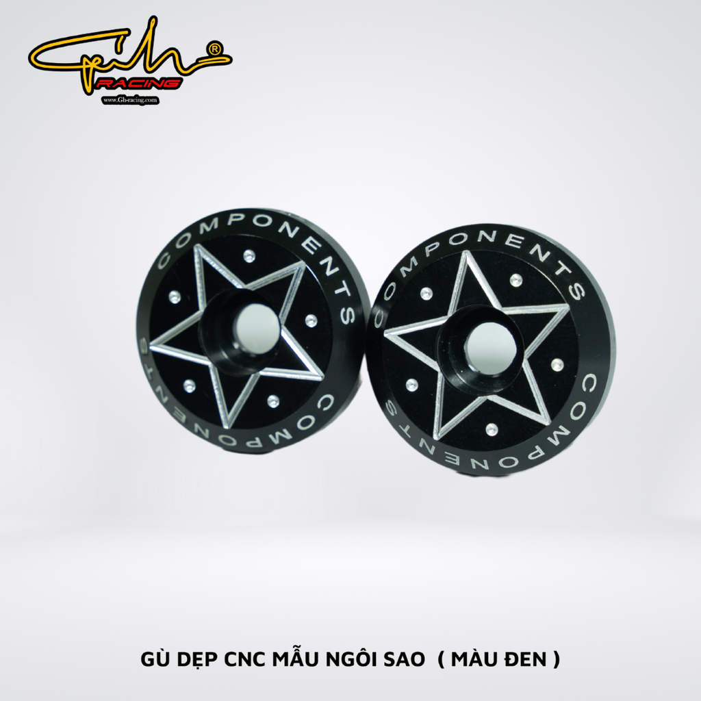 GÙ DẸP CNC GH-RACING MẪU NGÔI SAO ( MÀU ĐEN )