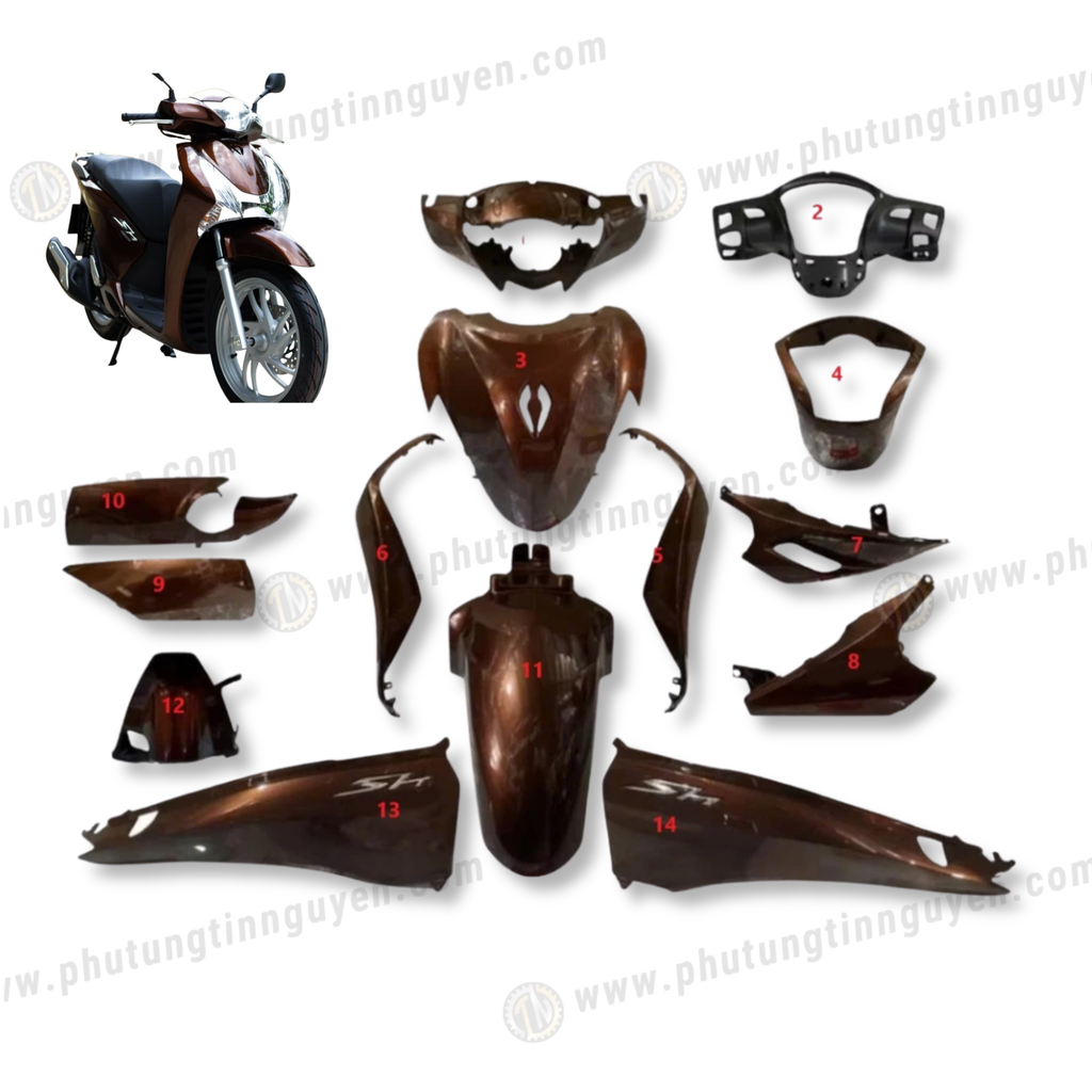 Dàn áo sh việt 125 150 2013 2014 2015 2016 màu NÂU