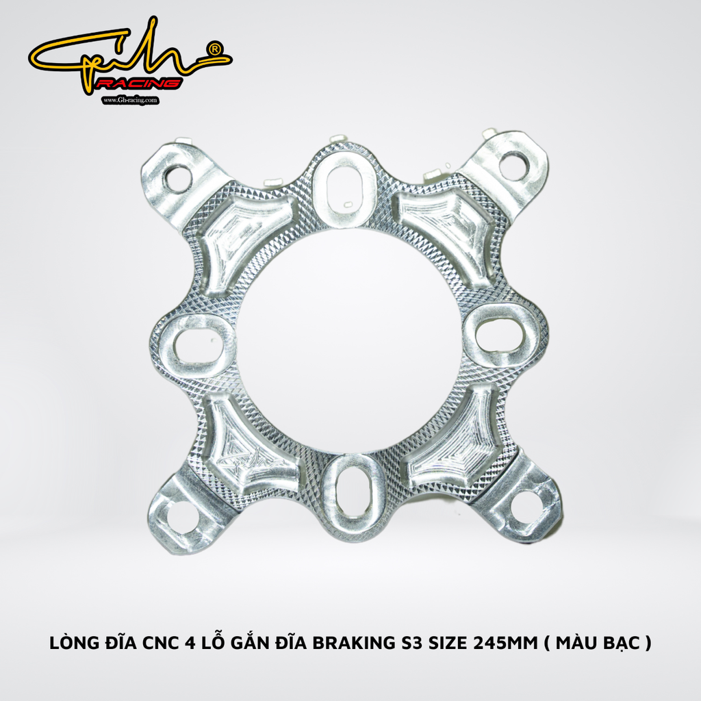 LÒNG ĐĨA CNC 4 LỖ GẮN ĐĨA BRAKING S3 SIZE 245MM GH-RACING