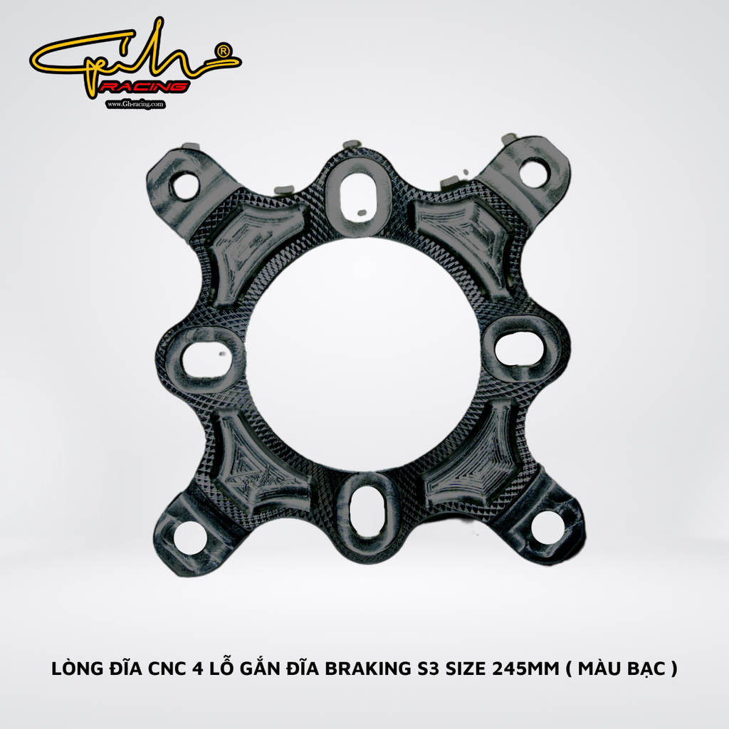 LÒNG ĐĨA CNC 4 LỖ GẮN ĐĨA BRAKING S3 SIZE 245MM GH-RACING