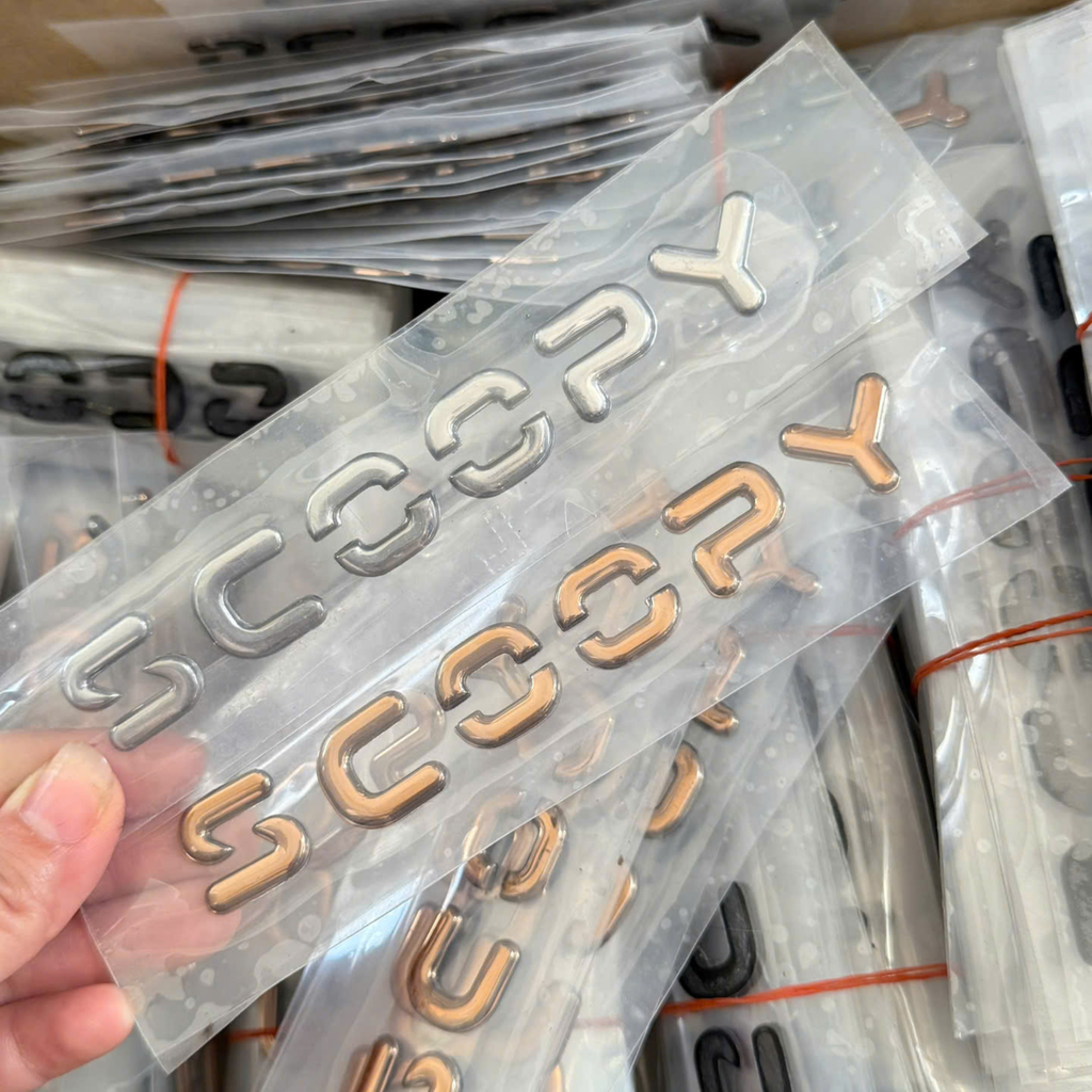 Tem chữ nổi Scoopy 2025 nhiều màu zin hãng tháo xe