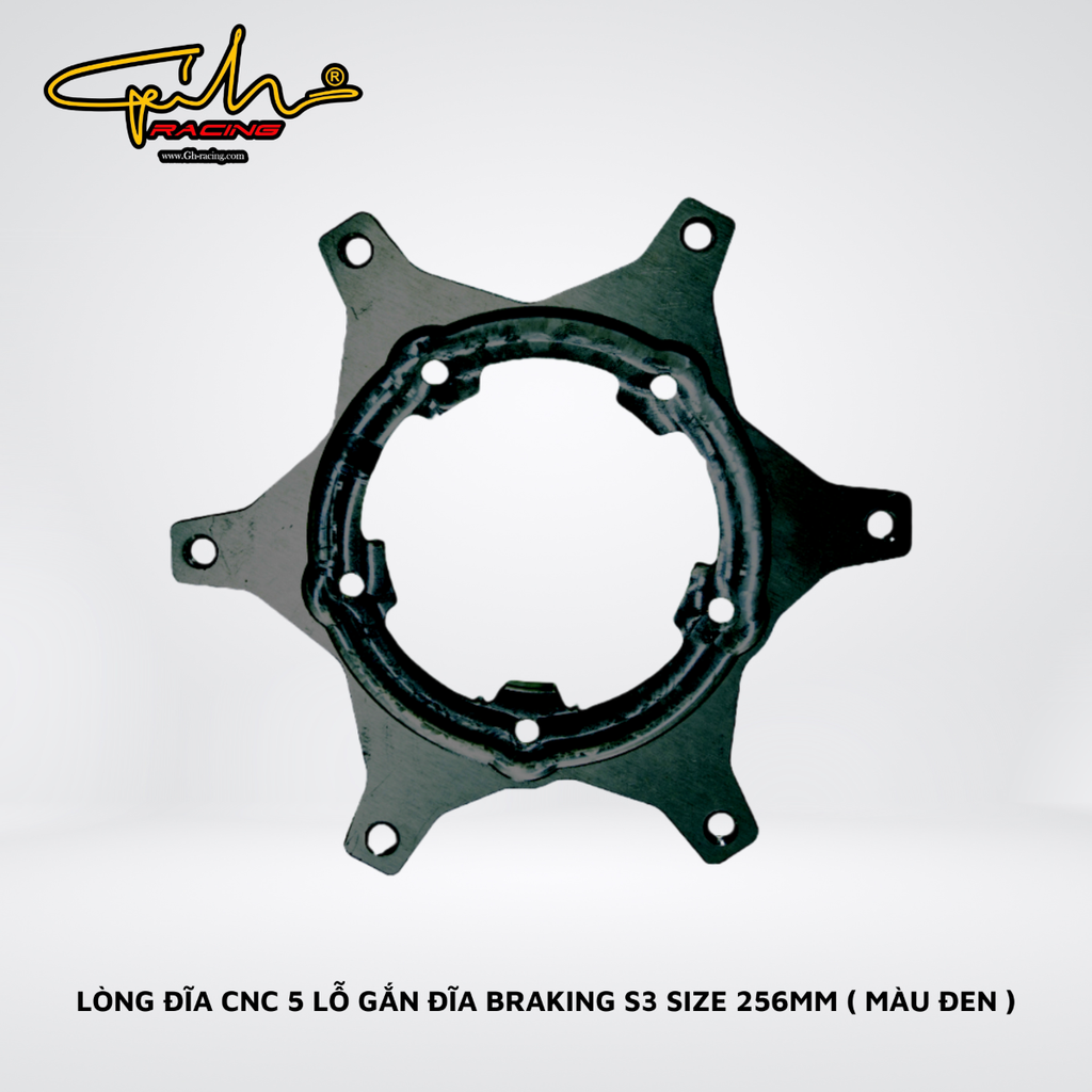 LÒNG ĐĨA CNC 5 LỖ GẮN ĐĨA BRAKING S3 SIZE 256MM GH-RACING