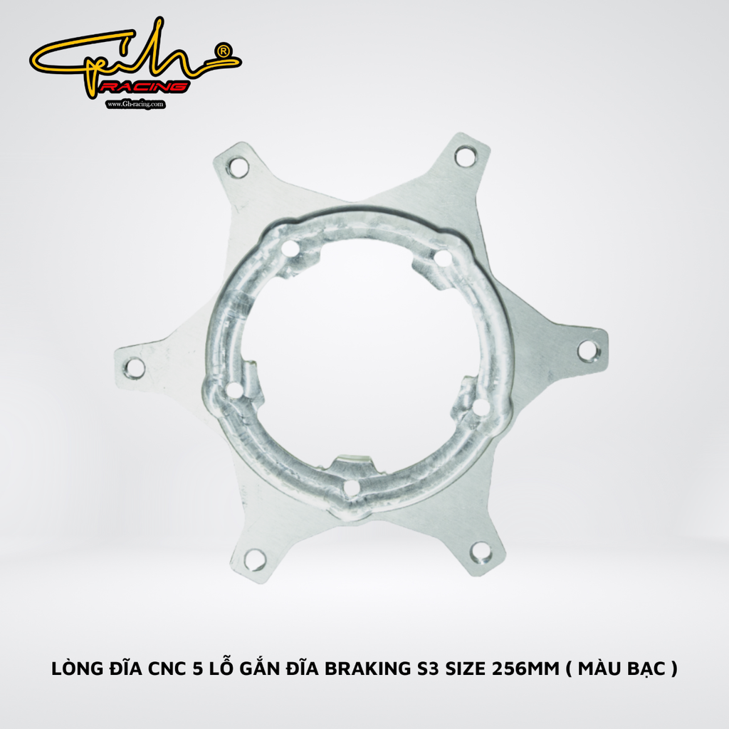 LÒNG ĐĨA CNC 5 LỖ GẮN ĐĨA BRAKING S3 SIZE 256MM GH-RACING