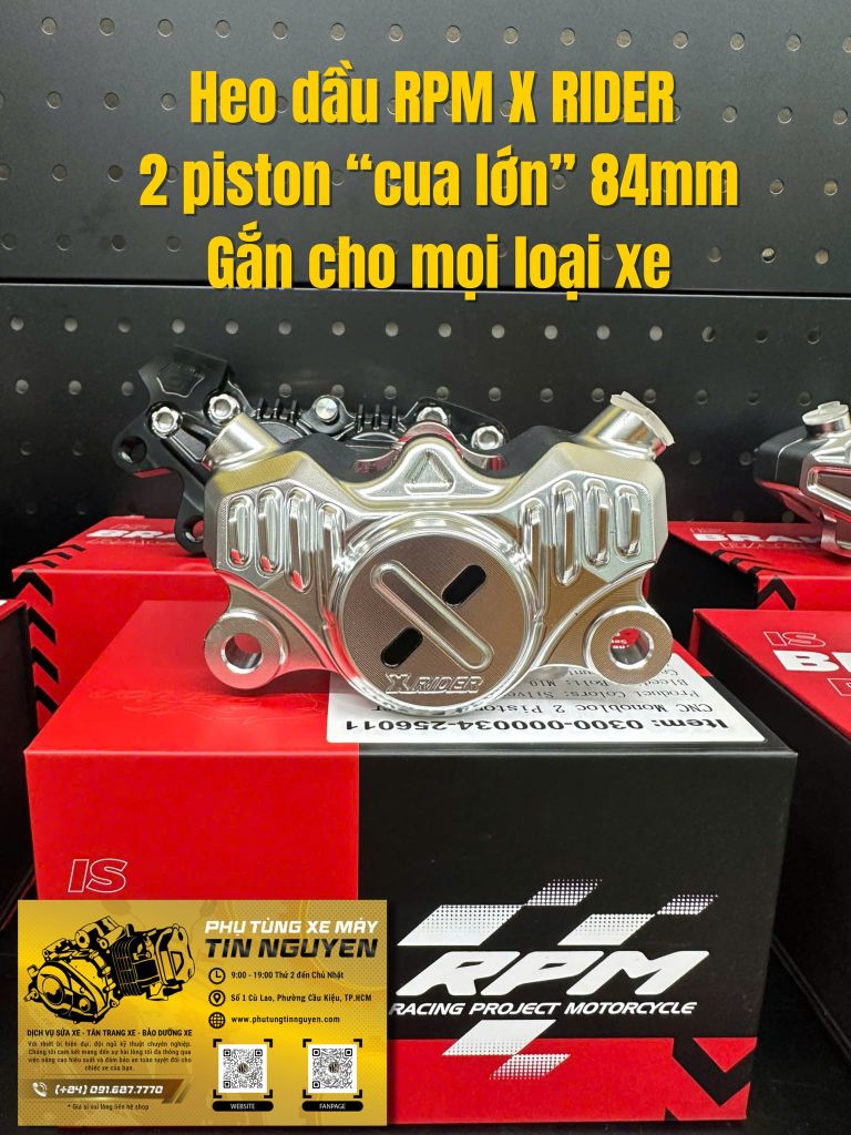 Heo dầu RPM XRIDER 2 piston “cua lớn” 84mm (BK-C2-008A)