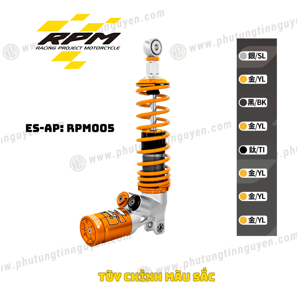 Phuộc sau RPM có bình dầu ES AP tùy chỉnh màu sắc cho nhiều dòng xe chính hãng RPM 005