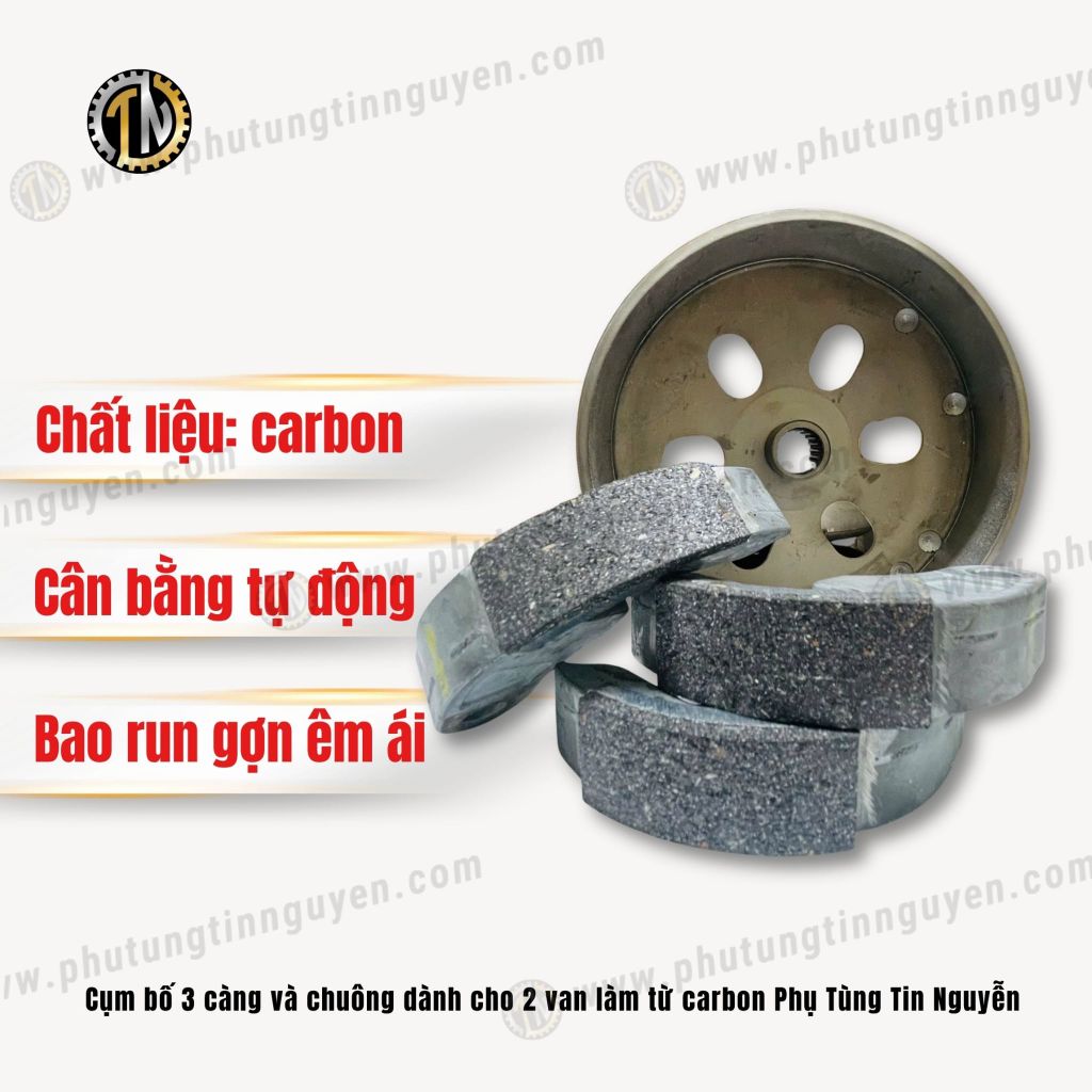 Cụm bố 3 càng làm từ carbon dành cho xe 2 van 2 val TIN NGUYỄN