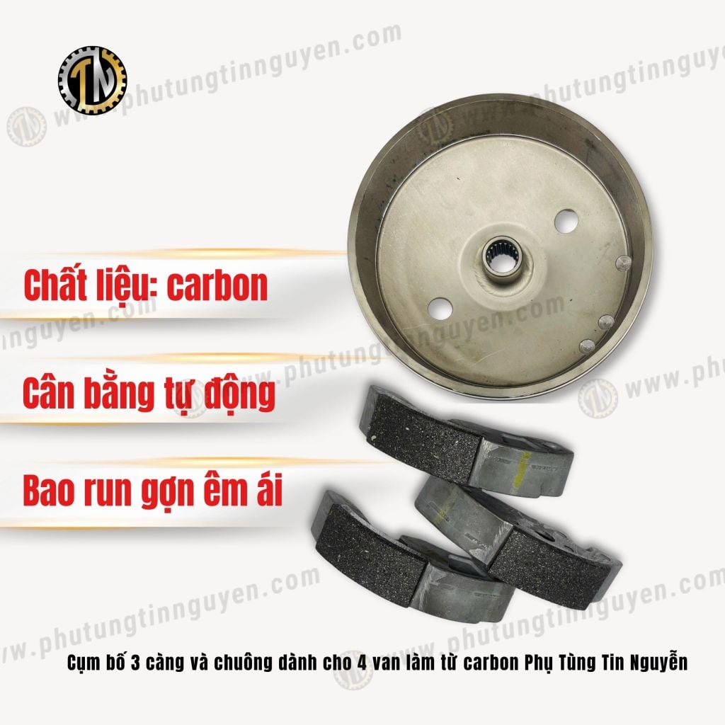 Cụm bố 3 càng làm từ carbon dành cho xe 4 van 4 val TIN NGUYỄN