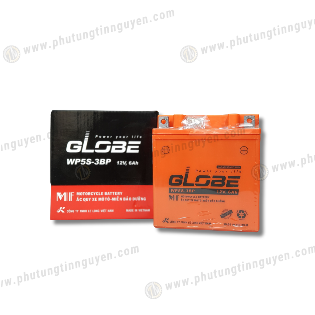 Bình ắc quy xe máy Dream GLOBE 12V-6AH Mã WP5S-3BP