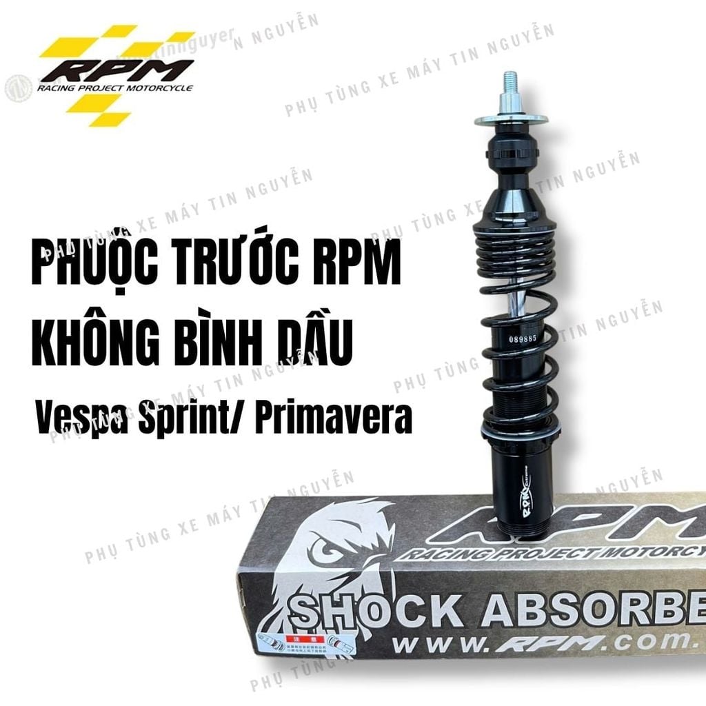 Phuộc trước RPM KHÔNG bình dầu cho xe Vespa Sprint/Primavera lò xo đen chính hãng có bảo hành