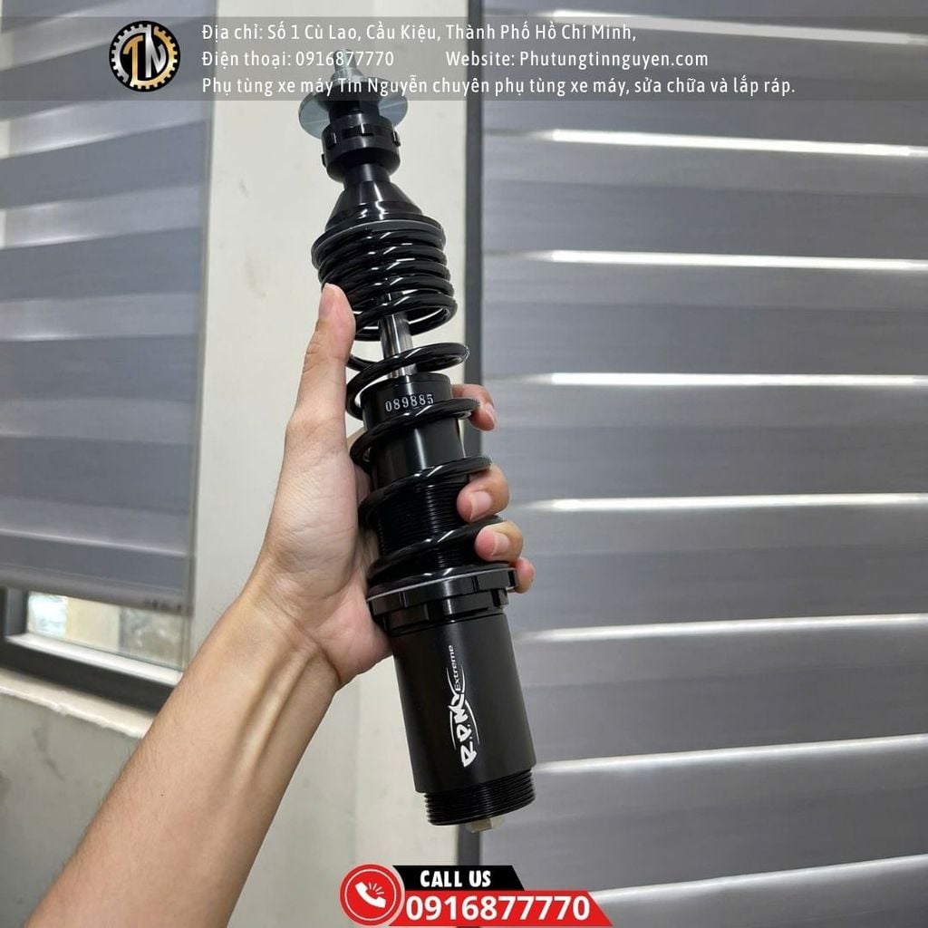 01 Cặp Phuộc trước sau RPM KHÔNG bình dầu cho xe Vespa Sprint/Primavera lò xo đen chính hãng có bảo hành