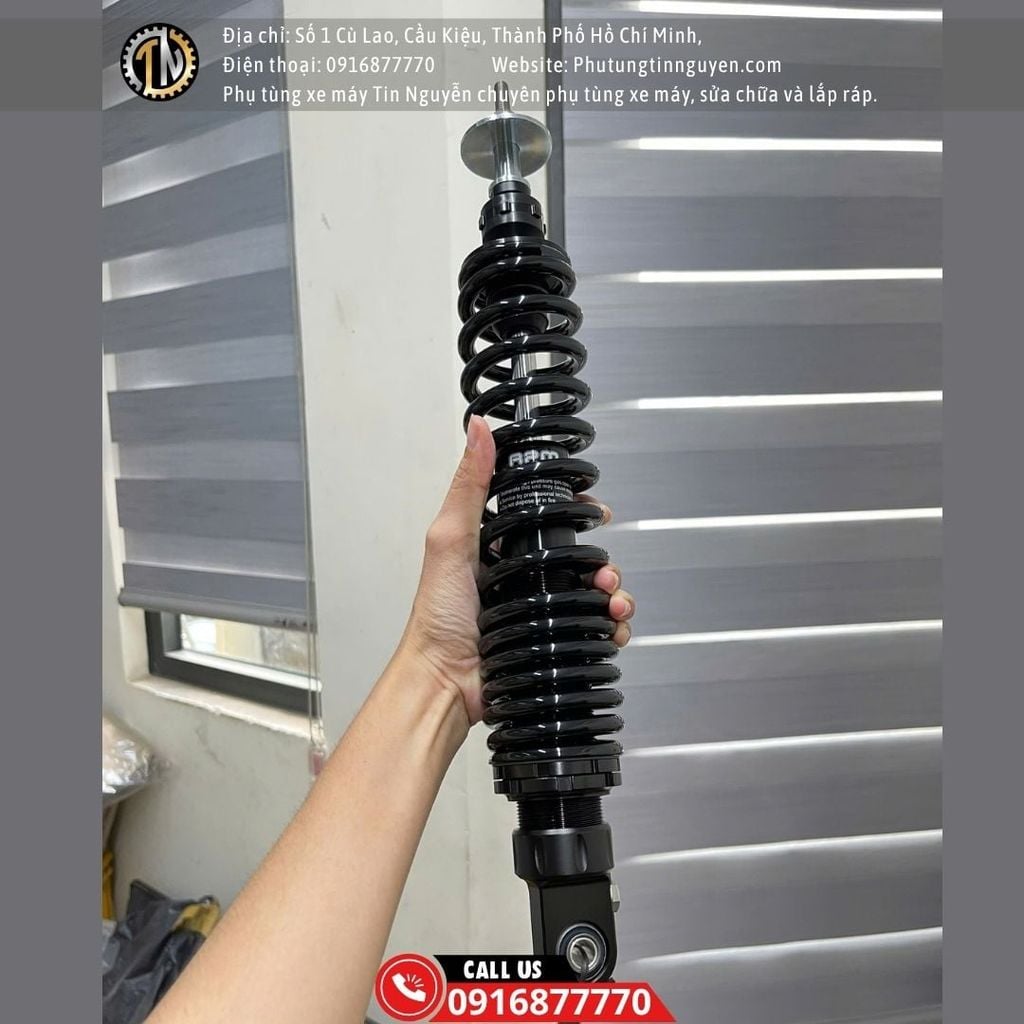 Phuộc sau RPM KHÔNG bình dầu cho xe Vespa Sprint/Primavera lò xo đen chính hãng có bảo hành