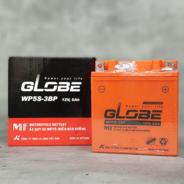  Bình ắc quy xe máy Dream GLOBE 12V-6AH Mã WP5S-3BP 